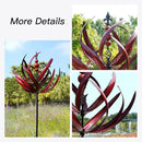 Yard Garden Wind Spinners - Large Outdoor Metal Wind Spinners Sculptures, Lawn Yard Art Garden Decor (Burgundy Lotus) by GreenHaven Gardens