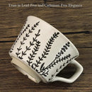 Ceramic Coffee Mug, 12 oz Novelty Unique Teacup with Large Handle, Stoneware Cup for Tea Mocha Latte Cappuccino Espresso (Grass) by CozyNest Decor