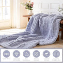 Chunky Knit Blanket - Luxury Soft Cozy 50 * 60 Throw Blanket,100% Woven Blanket Rope Knot Throw Blanket for Couch, Sofa, Home Decor, Gift - Machine Washable（Grey） by CozyNest Decor