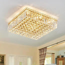 12-Lights Gold Crystal Flush Mount Ceiling Light Fixtures,Elegant Crystal Chandelier Pendant Ceiling Lamp for Bedroom,Living Room,Dining Room,Hallway H5.9 x W20 x L20 (Bulb Not Included) Square by CozyNest Decor