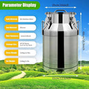 Stainless Steel Milk Can, 30L/7.9 Gallon Heavy Duty Airtight Storage Canister Milk Bucket with Lid, Embedded Silicone Milk Jug Wine Pail Water Cereals Bucket with Three Latches and Two Handles by CozyNest Decor
