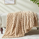 NEWCOSPLAY Super Soft Throw Blanket Brown Premium Silky Flannel Fleece 3D Clouds Stylish Jacquard Lightweight Bed Blanket All Season Use 350GSM (Brown, Throw(50"x60")) by CozyNest Decor