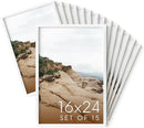 HAUS AND HUES 16x24 White Metal Picture Frames - Features Premium Aluminum, Vertical & Horizontal Hang, Shatterproof Plexiglass - Perfect for Home, Room, Office (16x24 in, White, Set of 15) by CozyNest Decor