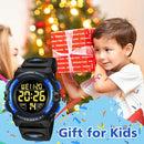 Kids Watch,Boys Watch for 3-15 Year Old Boys,Digital Sport Outdoor Multifunctional Chronograph LED 50 M Waterproof Alarm Calendar Analog Watch for Children with Silicone Band,Kids Gift by TinyTreasures Baby Boutique