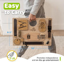 Montessori Busy Board for Toddlers, Premium Wooden Toddler Busy Board for 1 2 3 Year Old with 10 Educational Activities for Fine Motor Skills, Sensory Activity Toy for Travel, Gift for Boys & Girls by TinyTreasures Baby Boutique