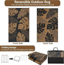 GAOMON Outdoor Patio Rug 9x18 Waterproof Outdoor Plastic Straw Rug Reversible Camping Mat, Foldable Portable RV Picnic Carpet with Bag & 4 Stakes, UV Resistant Outside Carpet for Deck Balcony, Brown by CozyNest Decor
