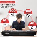 Pyle 61-Key Digital Karaoke Keyboard Piano – Portable Electronic Music Keyboard with Stand, Stool, Mic Input, Stereo Speakers, Record & Playback, Teaching Functions & Case Bag by TinyTreasures Baby Boutique