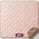 Momcozy Baby Play Mat for Floor, 50x50 Thickened Playpen Mat, Playmate for Baby Tummy Time, Waterproof & Non-Slip, Foldable Outdoor Mats with Carrying Handle, Leopard Heart by TinyTreasures Baby Boutique