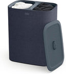 Joseph Joseph Tota 90 liter/23.8 gallon Laundry Hamper Separation Basket with lid, 2 Removable Washing Bags with Handles - Black