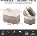 OIAHOMY Storage Basket, Woven Baskets for Storage, Cotton Rope Basket for toys,Towel Baskets for Bathroom - Pack of 3, Gradient Dark Brown by TinyTreasures Baby Boutique