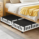 2 Pack Bamboo Under Bed Storage with Wheels, 39”x20”x7.8” Lager Under Bed Storage Containers (White) by CozyNest Decor