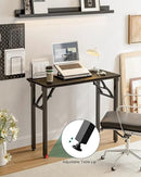 Frylr Small Folding Computer Desk – Portable 35.8 Inch Foldable Laptop Table, Collapsible and Compact for Easy Storage and Fast Setup, Lightweight for Small Spaces, Craft and Study Use, Dark Oak by CozyNest Decor