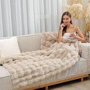 UKELER Camel Fleece Throw Blanket for Couch Faux Fur Throw Blanket Fluffy Blankets and Throws for Bed, Sofa, Office, Camping Cozy Plush Warm Thick Velvet Bed Blanket for Women, Men 60''x80'' by CozyNest Decor