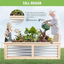 Wood Raised Garden Bed Outdoor Plant Box Planters for Outdoor 4X2X1.2 FT Plants with Galvanized Metal for Herbs Vegetables Flowers Great Patio Deck Balcony by GreenHaven Gardens