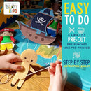 CRAFTILOO Pirates Pre-Cut Fun Kids Sewing Kit for Kids Ages 8-12 Children Beginners Sewing kit Kid Crafts Make Your Own Felt Pillow Plush Craft Kit Girls and Boys Art Craft Kits Learn to Sew Kit by TinyTreasures Baby Boutique