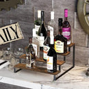 YINMIT Wooden Display Riser Stand, Tiered Perfume and Cologne Organizer Stand, 4 Tier Spice Rack Organizer, Rustic Display Shelf for Candles (4 Tier) by CozyNest Decor