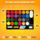 Face Painting Kit for Kids - 26 Colors Face Paint Kit, Non-Toxic and Hypoallergenic, Stencils, Book, and Professional Halloween Makeup Kit - Safe and Easy to Use Face Paint Kit for Kids by TinyTreasures Baby Boutique