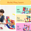 PicassoTiles 108pc 3-in-1 Marble Run Car Race Track Combo Magnetic Tiles PicassoToys Magnet Building Block Educational Construction Toy Playset STEM STEAM Learning Kit Child Brain Development PTG108 by TinyTreasures Baby Boutique