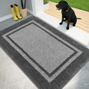 PURRUGS Dirt Trapping Door Mat 32" x 48", Non-Slip/Skid Machine Washable Entryway Rug, Shoes Scraper, Area Rug, Super Absorbent Welcome Mat for Muddy Wet Shoes and Paws, Light Grey & Dark Grey by CozyNest Decor