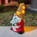 Outdoor Garden Gnomes Statue, Bee Flower Gnome Sculpture, with Solar LED Lights for Yard, Patio, Lawn Ornaments for Garden, Patio Gnome Gifts for Mom by GreenHaven Gardens