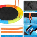 GIKPAL Saucer Swing with Stand for Kids Outdoor, 440lbs Swing Set with Heavy-Duty Metal Frame and Adjustable Ropes, Safe Waterproof Round Playset for Backyard Playground Park, Rainbow Color by TinyTreasures Baby Boutique