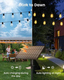 Solar Powered 150FT Outdoor String Lights 35+2 LED Bulbs Waterproof Shatterproof Remote Control Dimmable Extra Long Hanging Lights for Large Yard Deck Market Cafe Event Lighting by GreenHaven Gardens