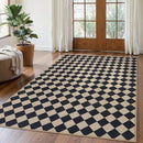 Lahome Checkered Dining Living Room Rug, 5x7 Washable Indoor Outdoor Easy Jute Rug, Farmhouse Neutral Diamond Non Slip Non Shedding Floor Carpet for Sunroom Deck Classroom Office by CozyNest Decor