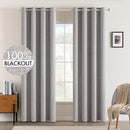 MIULEE Linen Texture Curtains for Bedroom Solid 100% Blackout Thermal Insulated Greyish White Curtains Grommet Room Darkening Drapes for Living Room Nursery 52x84 Inch (2 Panels) by TinyTreasures Baby Boutique