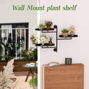 WIndow Sill Rotating Plant Stand Shelf Indoor Black Metal Floating Shelves 3-Tier Wall Mount Plant Holders for Living Room Wall Planter Modern Home Decor for Gardening by GreenHaven Gardens
