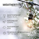 Brightech Ambience Pro - Waterproof LED Outdoor String Lights - 15 Hanging, Dimmable 2W Vintage Edison Bulbs - 48 Ft Commercial Grade Patio Lights Create Cafe Ambience in Your Backyard by GreenHaven Gardens