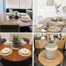 Defined Deco Woven Placemats Set of 4,12" Round Rattan Placemats,Natural Hand-Woven Water Hyacinth Placemats,Farmhouse Weave Place Mats,Rustic Braided Wicker Table Mats for Dining Table,Home,Wedding. by CozyNest Decor