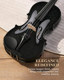 Eastar 4/4 Violin Set Full Size Fiddle Solidwood for Adults with Hard Case, Shoulder Rest, Rosin, Two Bows, Clip-on Tuner and Extra Strings, Black by TinyTreasures Baby Boutique