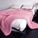 Chunky Knit Blanket - Luxury Soft Cozy 60 * 80 Throw Blanket,100% Woven Blanket Rope Knot Throw Blanket for Couch, Sofa, Home Decor, Gift - Machine Washable(Pink) by CozyNest Decor