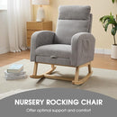 NIOIIKIT Nursery Rocking Chair, Corduroy Upholstered Rocking Chair with Adjustable Footrest, Tufted Rocker Chair with Side Pocket, Glider Rocker for Living Room, Bedroom (Gray Modern) by TinyTreasures Baby Boutique