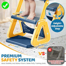 Orzbow 2-IN-1 Potty Training Seat with Step Stool, Height Adjustable Toilet Seat for Toddler, Potty Training with Splash Guard for Kids Boys Girls, Stability Ladder and Anti-Slip Pad, Yellow by TinyTreasures Baby Boutique
