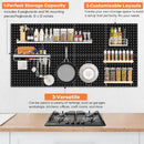 88 PCS Pegboard Panels Metal Black with Accessories Kit, Heavy Duty Steel Peg Boards Wall Tool Organizer with Screw, Bins, Hooks, Peg Locks for Garage, Tool Storage, Office, Craft Room, Kitchen by GreenHaven Gardens