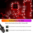 2 Pack Red and White Christmas Lights Indoor Outdoor, Super Bright 66FT 200 LED String Lights Waterproof, Twinkle Xmas Lights with Timer for Christmas Tree Decorations Bedroom Party Garden Patio Decor by GreenHaven Gardens