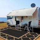 GENIMO 10 ' x 14 ' Outdoor Rug Waterproof for Patio Decor, Foldable Reversible Plastic Straw Area Rugs Mat for Camper, Outside Carpet for Rv, Deck, Porch, Picnic, Beach, Balcony, Black & Brown by GreenHaven Gardens
