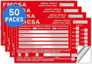 50-Pack Annual Vehicle Inspection Label 1.6 mil Aluminum Red FMCSA Label with Permanent Self Adhesive 6" x 3.5" DOT Compliant by GreenHaven Gardens