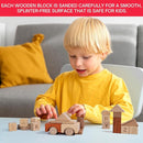 Alphabet Number Early Math Wooden Building Blocks Set - 86 Blocks in 6 Shapes with Wooden Storage Tray. Preschool Montessori Kids Toys. Stacking Learning Toys for Toddlers. Age 3 Years + by TinyTreasures Baby Boutique