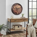 CLXEAST 24 Inch Large Wall Clock with Moving Gears, Industrial Clocks with World Map Dial, Oversized Cool Wall Clock for Living Room Decor,Oil Rubbed Bronze Brown by CozyNest Decor