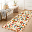 Floral 2x10 Area Rug Machine Washable Soft Print Boho Carpet Non Slip Doormat Low Pile Flower Area Rugs for Living Room Bedroom Nursery Kitchen Dining Room Indoor-Light Orange by TinyTreasures Baby Boutique
