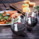 Set of 2 Dog Stemless Schnauzer Wine Glasses
