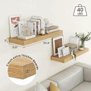Deep Floating Shelves for Wall, 35.4W x 11.6D Rustic Large Wall Shelves Set of 2, 11.6 Inch Deep Oak Shelves 35.4 Inches Long, Bookshelf Laundry Shelf TV Shelf by CozyNest Decor
