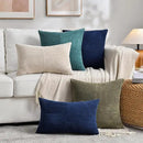 Fancy Homi 2 Packs Tan Decorative Throw Pillow Covers 20x20 Inch for Living Room Couch Bed Sofa, Farmhouse Boho Home Decor, Soft Corss Corduroy Patchwork Accent Square Beige Cushion Case 50x50 cm by CozyNest Decor