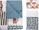 PINNKKU 3-Piece Crib Bedding Set for Boys, Includes Crib Skirt, Blanket, Sheet, Woodland Animals, Standard Size by TinyTreasures Baby Boutique