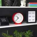 NEWGATE® M Mantel Echo Desk Clock | Modern Round Design | Red | Easy to Read Numbers | Contemporary Style for Desk, Table, Shelf or Bedside by CozyNest Decor