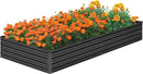 2PCS 8x4x1FT Galvanized Raised Garden Bed Kit,Vegetable Boxes-Rectangle Metal Flower Box,Large Planter Raised Beds Outdoor Garden for Planting,Fruit,Herb-Black by GreenHaven Gardens
