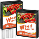 3ft x 100ft Weed Barrier Landscape Fabric, 3.2oz Heavy Duty Woven Geotextile with 20 U-Shaped Pegs & Pre-Printed Cutting Lines, Ground Cover Colth Garden Bed Liner for Landscape, Driveway, Greenhouse
