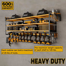 48" Large Power Tools Organizer Wall Mount,12 Drill Holder for Garage, Workshop Heavy Duty Storage Rack (Yellow) by GreenHaven Gardens